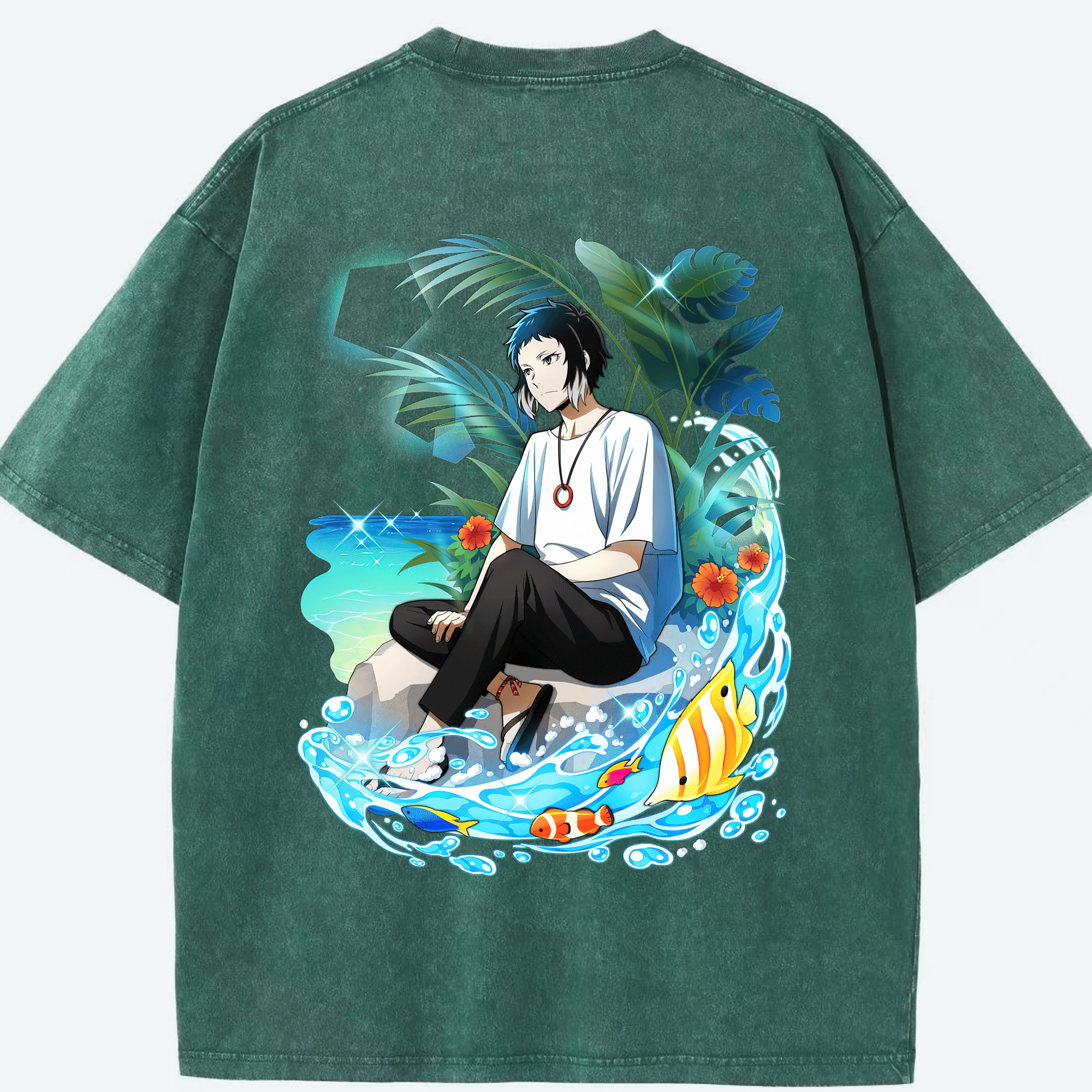 （画像用） 文豪ストレイドッグス Bungo Stray Dogs 綿100% ヴィンテージ風 半袖Tシャツ（背面プリント）